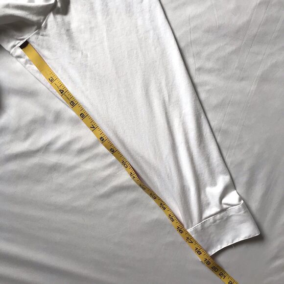 Calvin Klein Women 2X White Long Sleeve Button Up Blouse Top Mandarin Pocket EUC - Picture 7 of 8